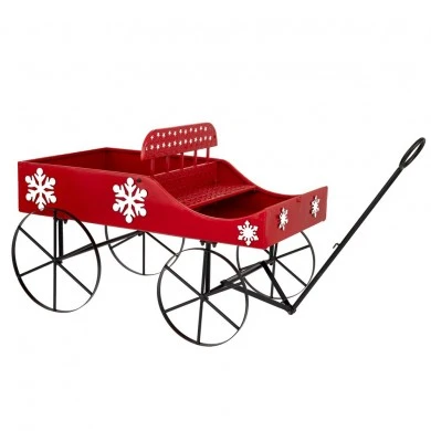 RED METAL CARRIAGE 83X51X74CM