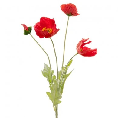 ARTIFICIAL RED POPPY SPRAY 63CM
