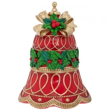 RED RESIN OVERSIZED BELL DΙCOR 32X31.5X41CM