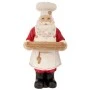 XMAS RED RESIN SANTA FIGURE HOLDING A GOLD TRAY 40X38,5X80,5CM