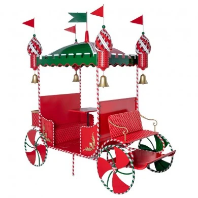 RED GREEN METAL CARRIAGE 265X120X280CM