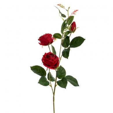 ARTIFICIAL RED ROSE STEM X3 75CM