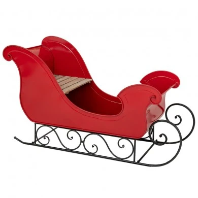 RED METAL CHRISTMAS SLEIGHT 127X54X77CM