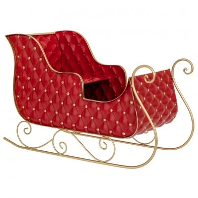 RED METAL CHRISTMAS SLEIGHT 64Χ30Χ42CM