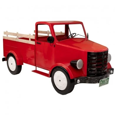 RED METAL CHRISTMAS TRUCK 246X104X112CM