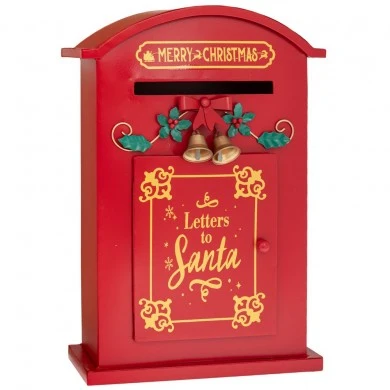 RED METAL MAILBOX 27X12X41CM