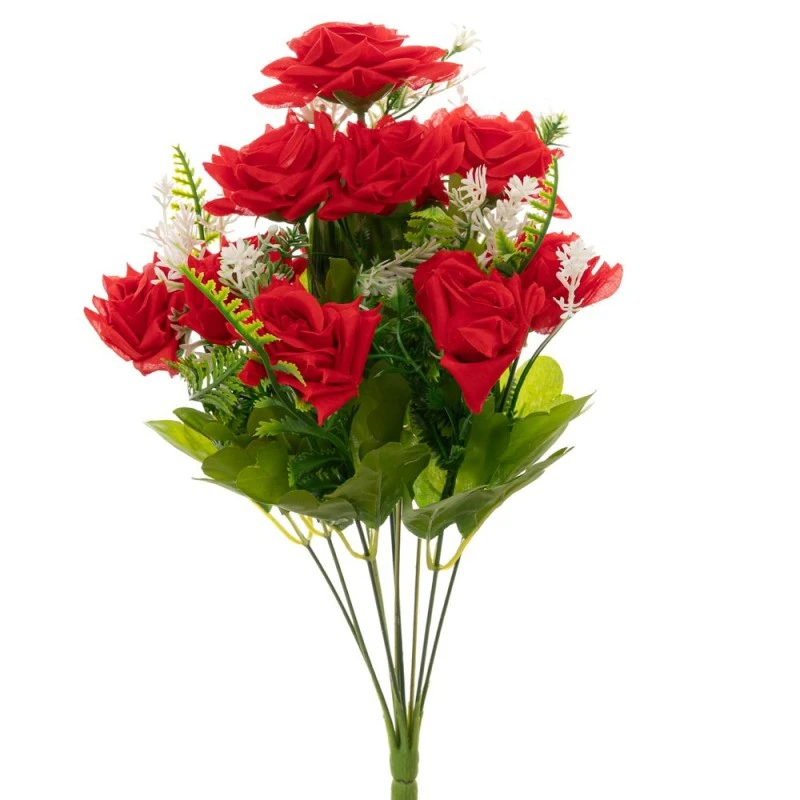 ARTIFICIAL RED ROSE BUSH 45EK