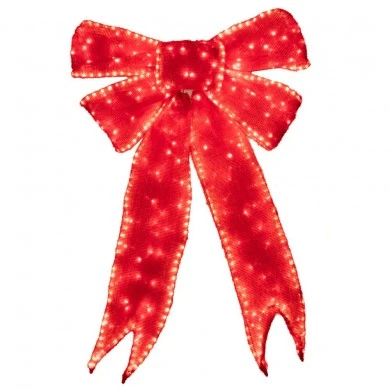 XMAS LIGHTED RED BOW 160X80CM WITH LED AND EUROPEAN PLUG