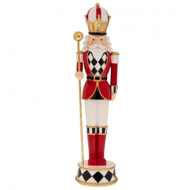 RED RESIN SOLDIER WITH POLE 9.5X9X37CM