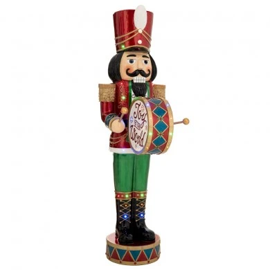 RED  GREEN COLOR RESIN NUTCRACKER WITH LED LIGHT AND MOVEMENT 67X65X183CM