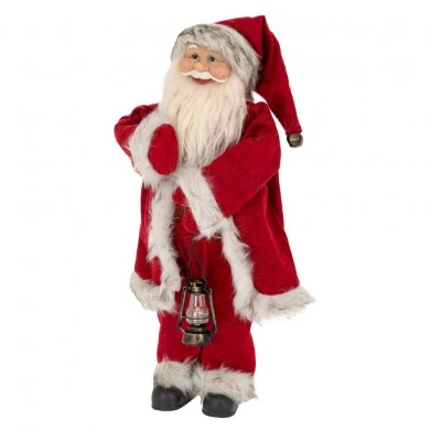 XMAS RED FABRIC SANTA 45CM
