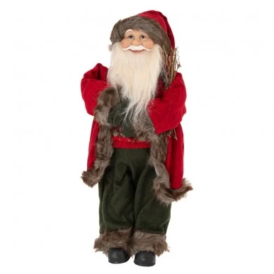 XMAS RED FABRIC SANTA 45CM