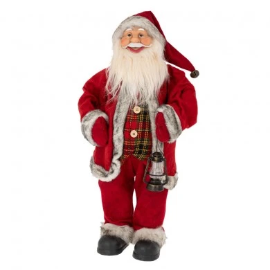XMAS RED FABRIC SANTA 65CM