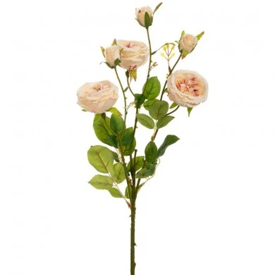 ARTIFICIAL CREAM ROSE STEM X6 66CM