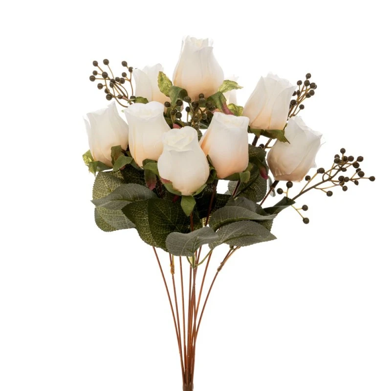 ARTIFICIAL CREAM ROSE BOUQUET 42CM