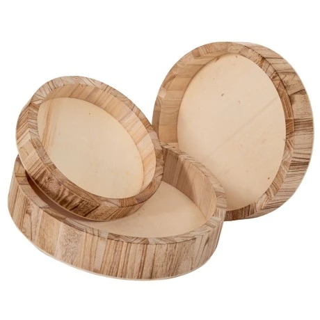 SET 3 WOODEN BASKET