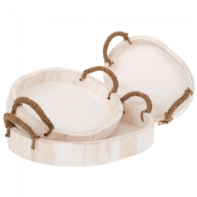 SET  3 WOODEN BASKET