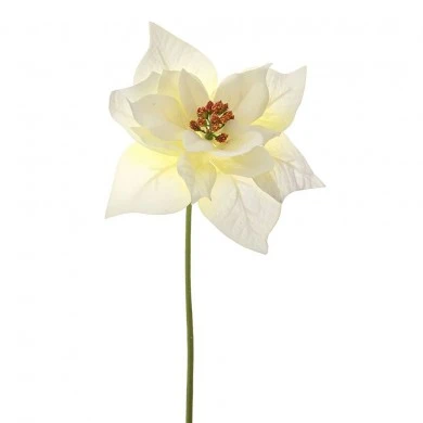 XMAS WHITE POINSETIA PICK D17 33CM