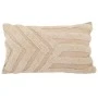 COTTON FABRIC FILLED CUSHION WHITE COLOR 50X33CM