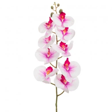 ARTIFICIAL WHITE-L.PURPLE ORCHID STEM 90CM