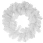 WHITE PVC PINE WREATH 50CM
