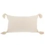 COTTON FABRIC FILLED CUSHION WHITE COLOR 50X33CM