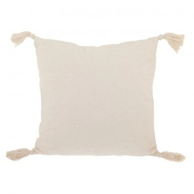 COTTON FABRIC FILLED CUSHION WHITE COLOR 50X50CM