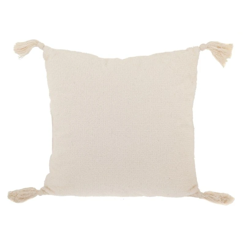 COTTON FABRIC FILLED CUSHION WHITE COLOR 50X50CM
