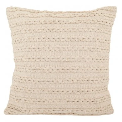 COTTON FABRIC FILLED CUSHION WHITE COLOR 50X50CM