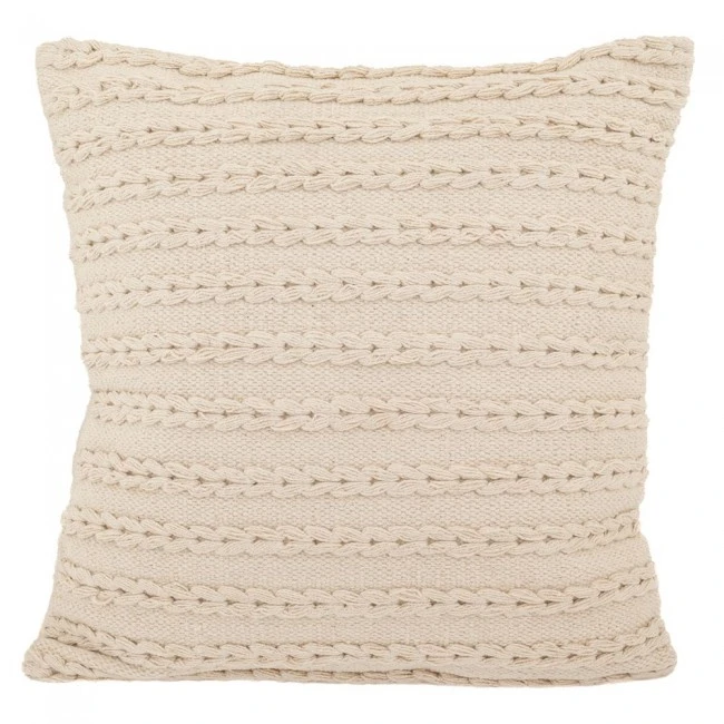 COTTON FABRIC FILLED CUSHION WHITE COLOR 50X50CM