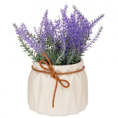 ARTIFICIAL LAVENDER IN WHITE CERAMIC POT