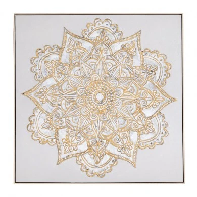 MANDALA ΕΛΑΙΟΓΡΑΦΙΑ 100Χ100ΕΚ ΜΕ ΣΑΜΠΑΝΙ ΚΟΡΝΙΖΑ ΣΕ ΚΑΜΒΑ