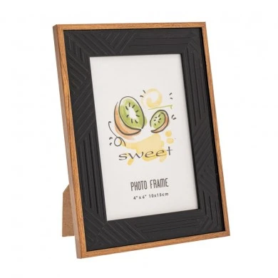 BLACK WITH GOLD RIM PHOTO FRAME 10X15CM