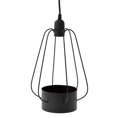 DECO BLACK METAL LAMP WITH POT 21X29CM