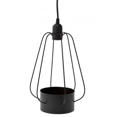 DECO BLACK METAL LAMP WITH POT 29X39CM