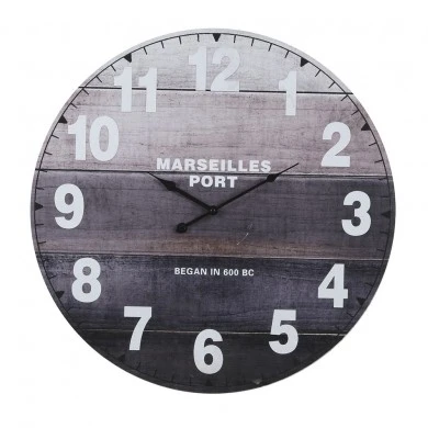 BLACK MDF WALL CLOCK 60x4CM