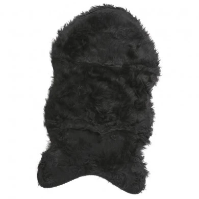 BLACK FAUX SHEEPSKIN FUR RUG 58X100CM