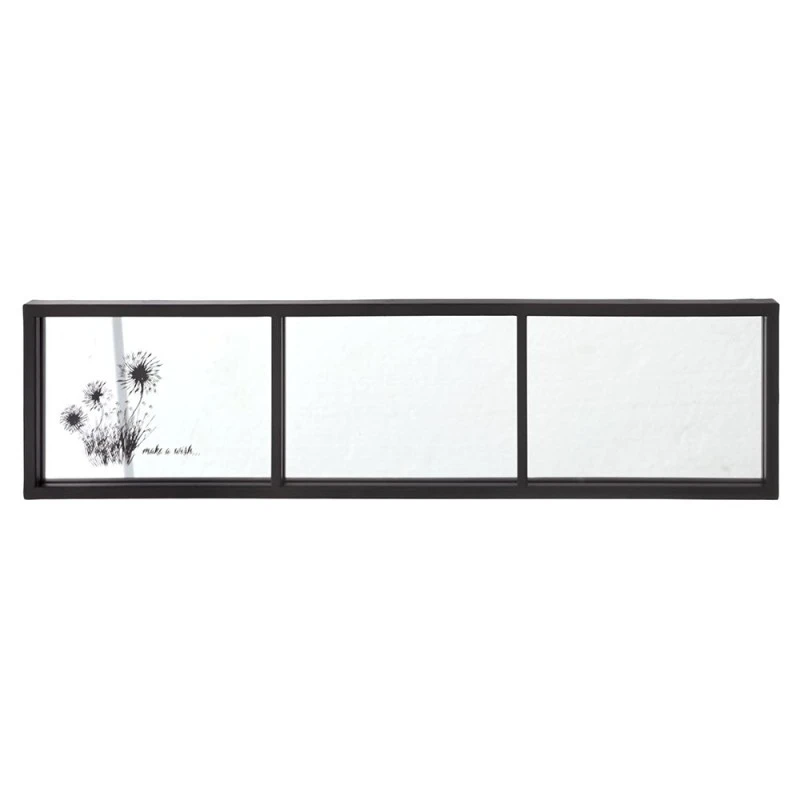 BLACK METAL FRAME MIRROR 60X15 CM