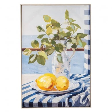 MEDITERRANEO OIL PAINTING 60X90CM WITH CHAMPAGNE FRAME ON PRINTED CANVAS