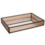 BLACK METAL TRAY 20X30 CM WITH HONEY COLOR GLASS AND MIRROR SURFACE