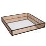 BLACK METAL TRAY 30X30 CM WITH HONEY COLOR GLASS AND MIRROR SURFACE