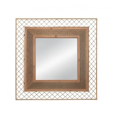 CREAM METAL WALL MIRROR 80X80CM
