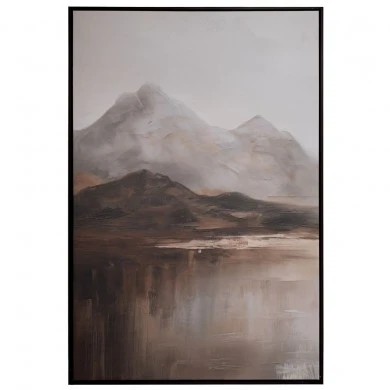 MOUNTAINS PAINTING 83X123CM WITH WENGE FRAME ON PRINTED CANVAS