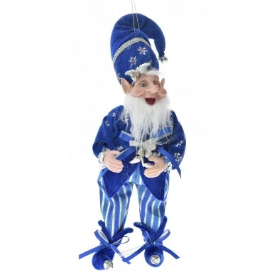 BLUE AND SILVER CHRISTMAS ELF 40CM