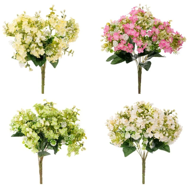 ARTIFICIAL GREEN BOUQUET WITH FLOWERS 35CM
