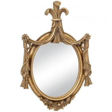 DECO BRONZE RESIN WALL MIRROR OVAL SHAPE 30X3X44CM