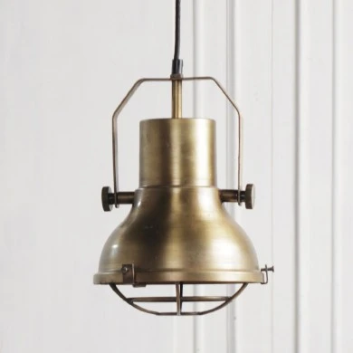 INDUSTRIAL VINTAGE BRASS HANGING LAMP 21X31CM