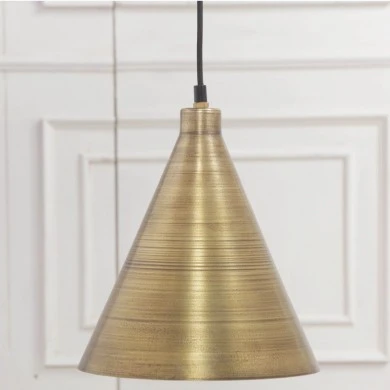 INDUSTRIAL VINTAGE BRASS HANGING LAMP 25X29CM