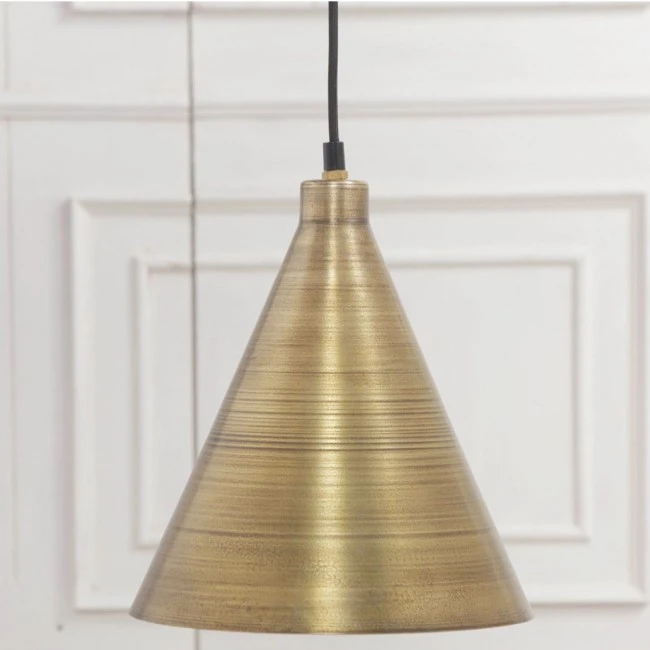 INDUSTRIAL VINTAGE BRASS HANGING LAMP 25X29CM