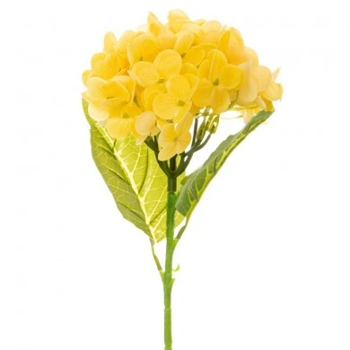ARTIFICIAL YELLOW HYDRANGEA STEM 45CM
